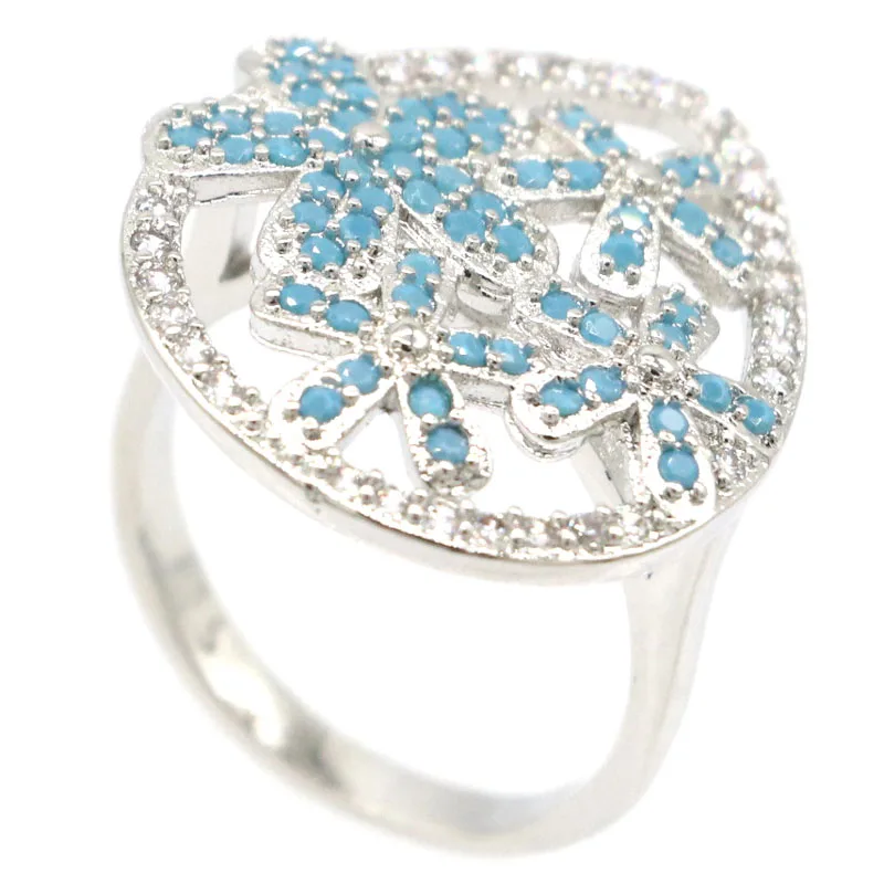 23x202mm Beautiful Drop Shape 4.0g Created Blue Turquoise White CZ Women Daily Wear Silver Rings
23x202mm Beautiful Drop Shape 4.0g Created Blue Turquoise White CZ Women Daily Wear Silver Rings