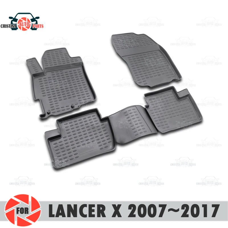 Коврики для Mitsubishi Lancer X 2007~2017 коврики Нескользящие полиуретановые грязезащитные