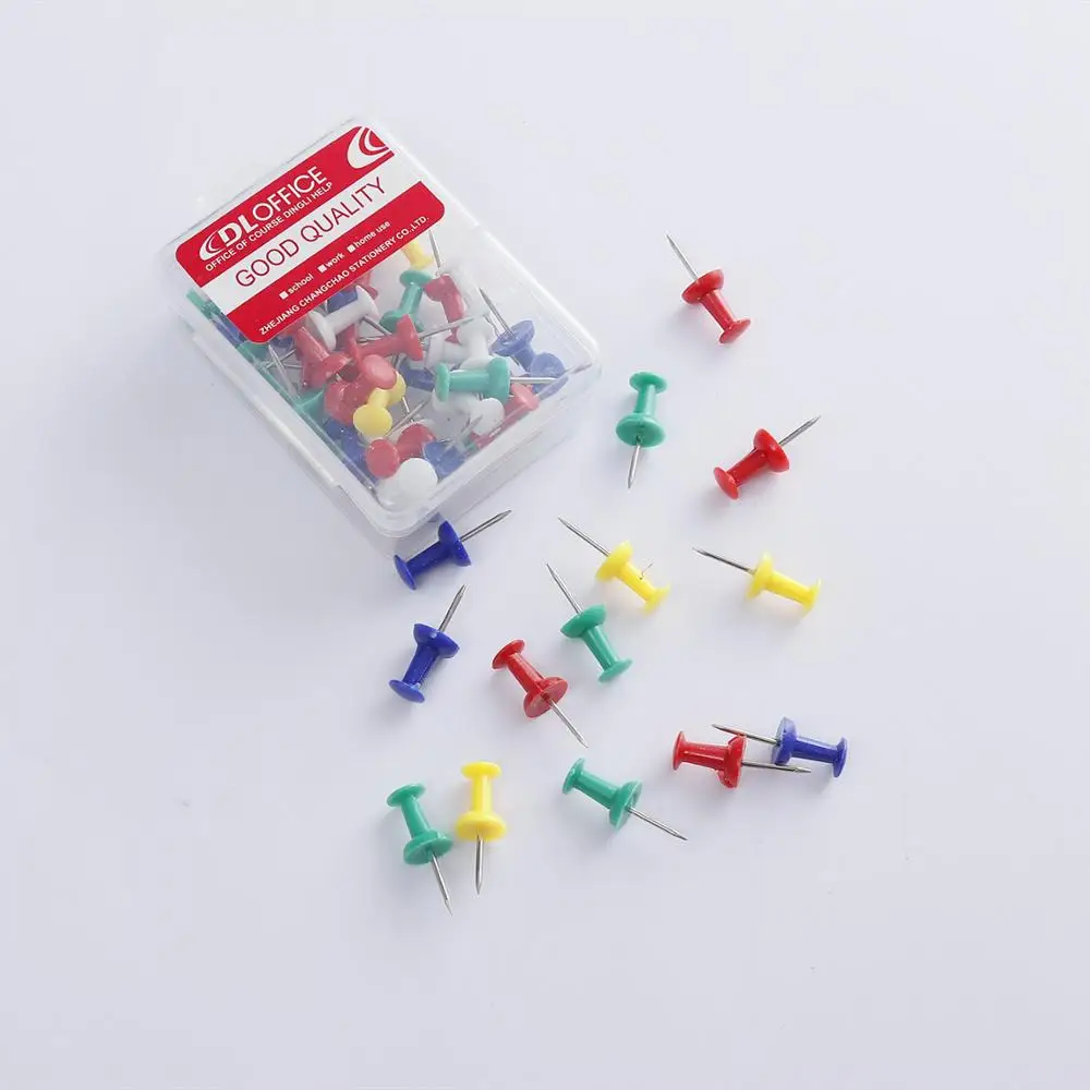 50 Pcs/Box Map Tacks Push Pins Plastic Head with Steel,Paining Wall Studs Thumbtack Office School Supply
50 Pcs/Box Map Tacks Push Pins Plastic Head with Steel,Paining Wall Studs Thumbtack Office School Supply