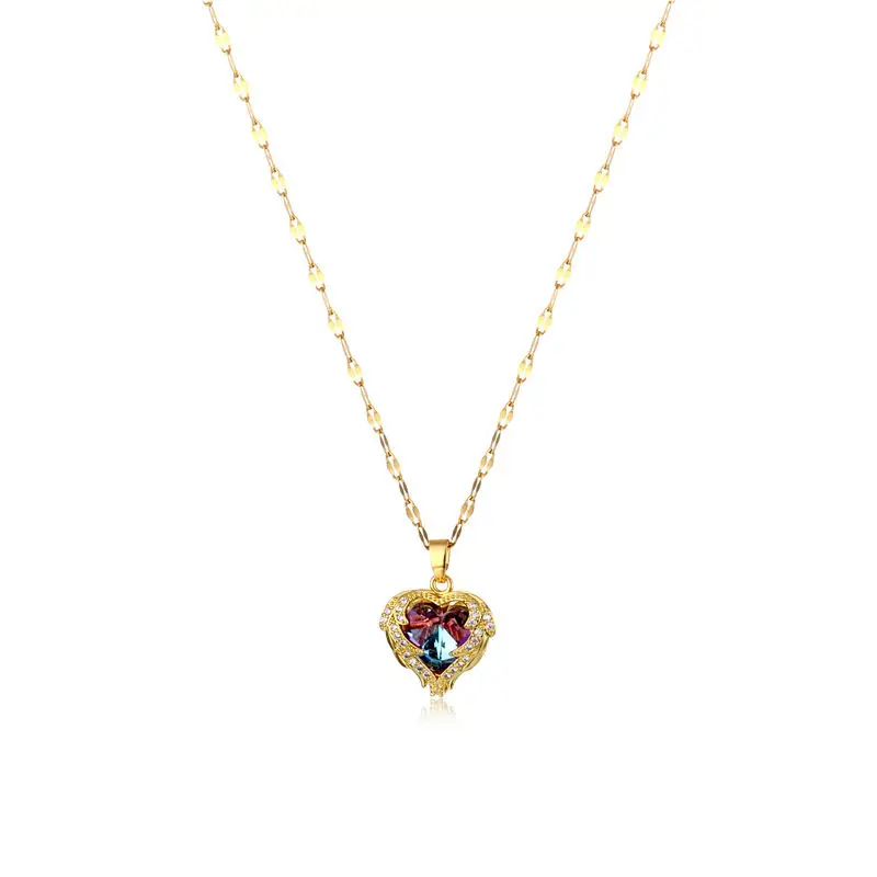 Korean New Exquisite Blue Crystal Necklace Fashion heart love forever Craft Pendant Necklace Female Jewelry
Korean New Exquisite Blue Crystal Necklace Fashion heart love forever Craft Pendant Necklace Female Jewelry