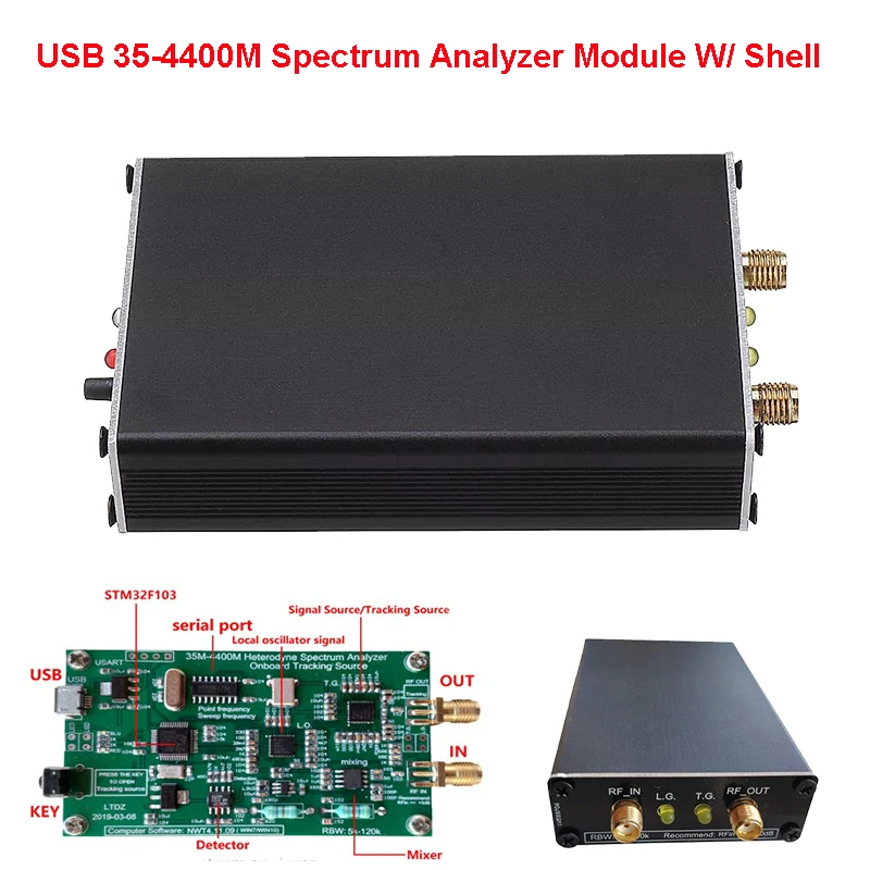 Spectrum Analyzer USB LTDZ 35-4400M Signal Tracking Source Module RF Frequency Domain Analysis Tool With Shell
Spectrum Analyzer USB LTDZ 35-4400M Signal Tracking Source Module RF Frequency Domain Analysis Tool With Shell