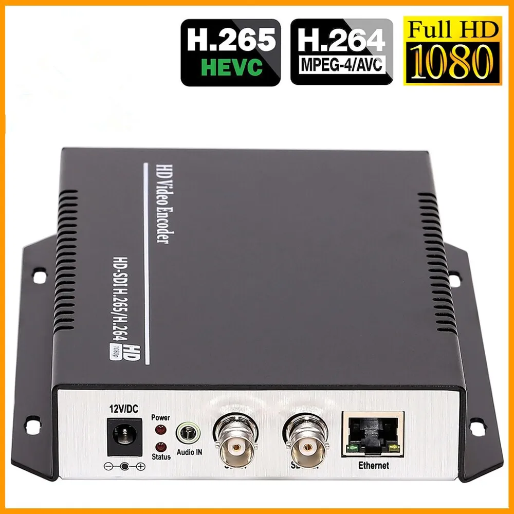 

HEVC H.265 H.264 SD /HD /3G SDI to IP Live Streaming Video Audio Encoder SRT, HTTP, RTSP, RTMP, UDP, ONVIF, RTMPS