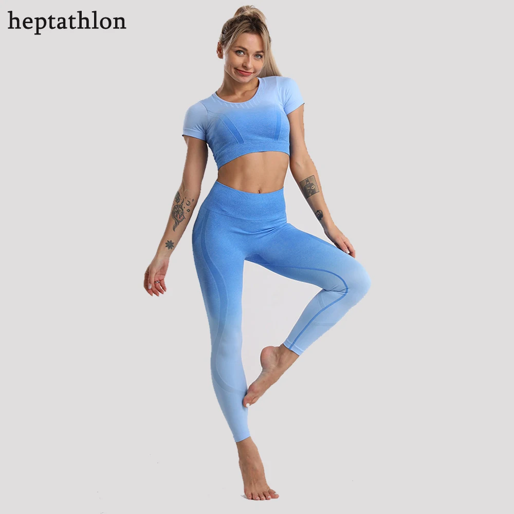 Women Clothing Sets Tops Pants 2 Pieces Fitness Running Suits Skinny Tee Seamless High Waist Leggings Gym Wear Workout Outfits
Women Clothing Sets Tops Pants 2 Pieces Fitness Running Suits Skinny Tee Seamless High Waist Leggings Gym Wear Workout Outfits