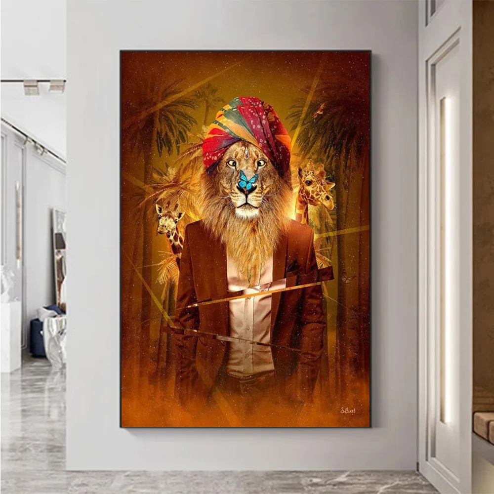 Modern Suit Gentleman Lion Butterfly Giraffe Canvas Painting Forest Animals Poster and Print for Living Room Wall Art Home Decor
Modern Suit Gentleman Lion Butterfly Giraffe Canvas Painting Forest Animals Poster and Print for Living Room Wall Art Home Decor
