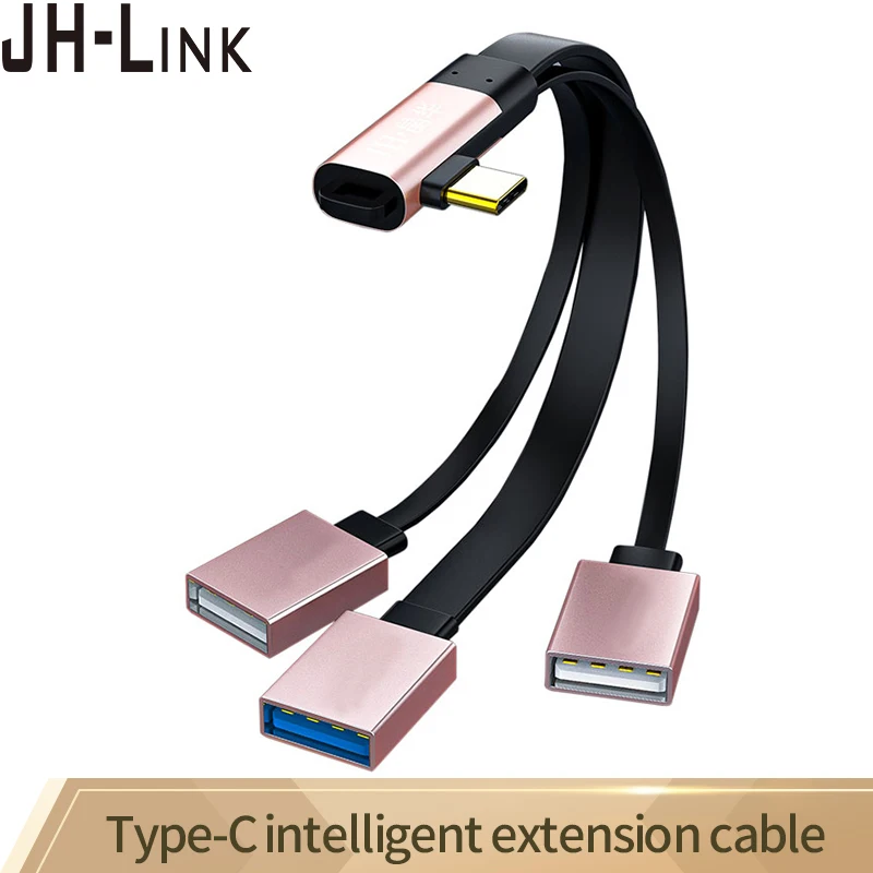 JH-LINK Elbow Type-C To USB Hub Extender Cable Splitter Female To Male Adapter USB Flash Disk Card Reader Mouse Keyb
JH-LINK Elbow Type-C To USB Hub Extender Cable Splitter Female To Male Adapter USB Flash Disk Card Reader Mouse Keyb
