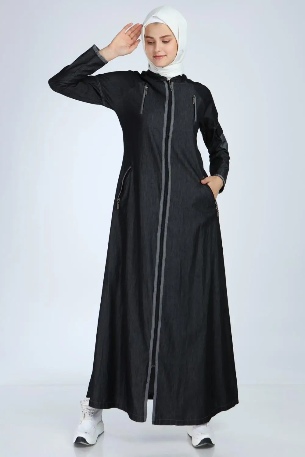 Islamic women long casual dress by thin high quality denim fabric Turkish abaya summer with pockets and zipper
Islamic women long casual dress by thin high quality denim fabric Turkish abaya summer with pockets and zipper