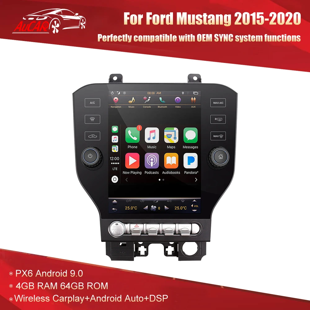 Для Ford Mustang радио Android головное устройство мультимедиа Тесла стиль 9 0 система 2015