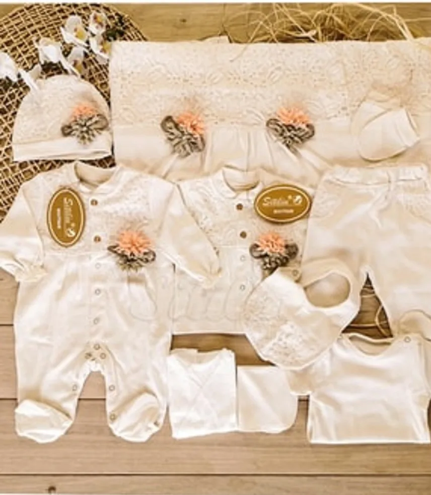 10 Pcs Baby Girl Natural Lux Organic Hospital Output Newborn Set Baby Newborn Princess Babies Clothes Cotton fabric Daily Sum
10 Pcs Baby Girl Natural Lux Organic Hospital Output Newborn Set Baby Newborn Princess Babies Clothes Cotton fabric Daily Sum