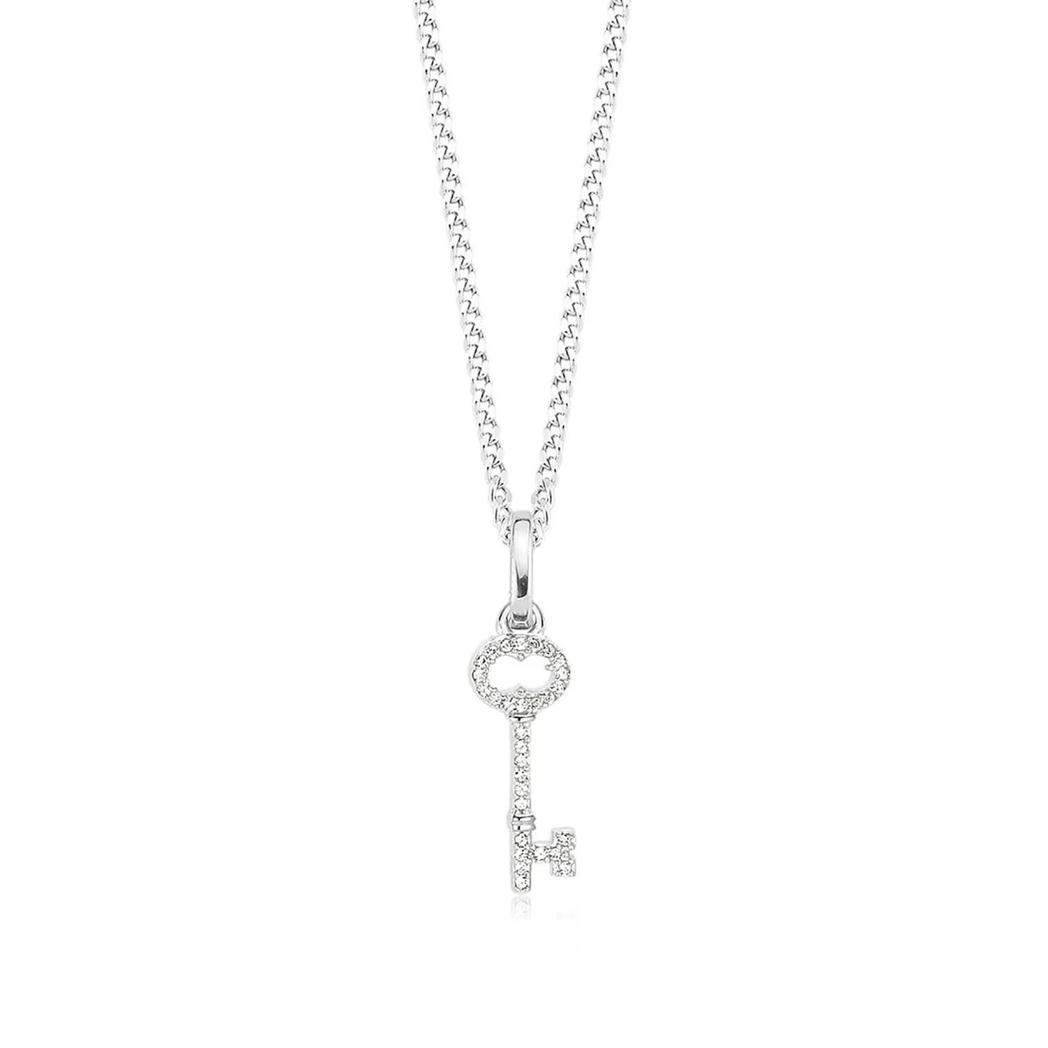 Valori Jewels Shimmery Key, Zirconia White Gemstone, Rhodium Plated, Sterling Silver Charm Necklace
Valori Jewels Shimmery Key, Zirconia White Gemstone, Rhodium Plated, Sterling Silver Charm Necklace