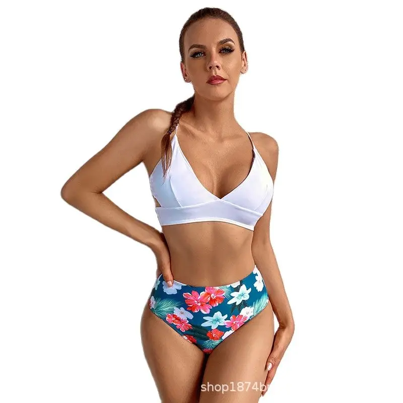 Women's 2021 New Swimwear Thin Sling Sexy Solid Color Printed High Waist Split Swimsuit Bikini Set
Women's 2021 New Swimwear Thin Sling Sexy Solid Color Printed High Waist Split Swimsuit Bikini Set