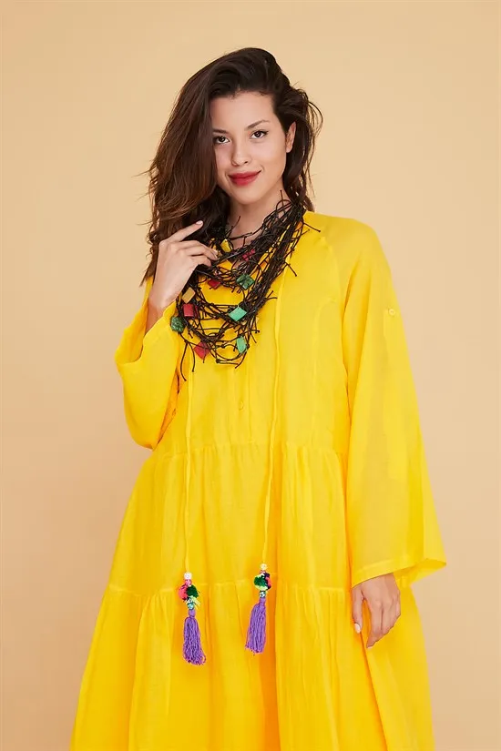 Yellow Color Tasseled Long Cotton Fabric Boho Dress for Women 2021 New Fashion Casual Clothing Size Range From Xs To Xxl
Yellow Color Tasseled Long Cotton Fabric Boho Dress for Women 2021 New Fashion Casual Clothing Size Range From Xs To Xxl