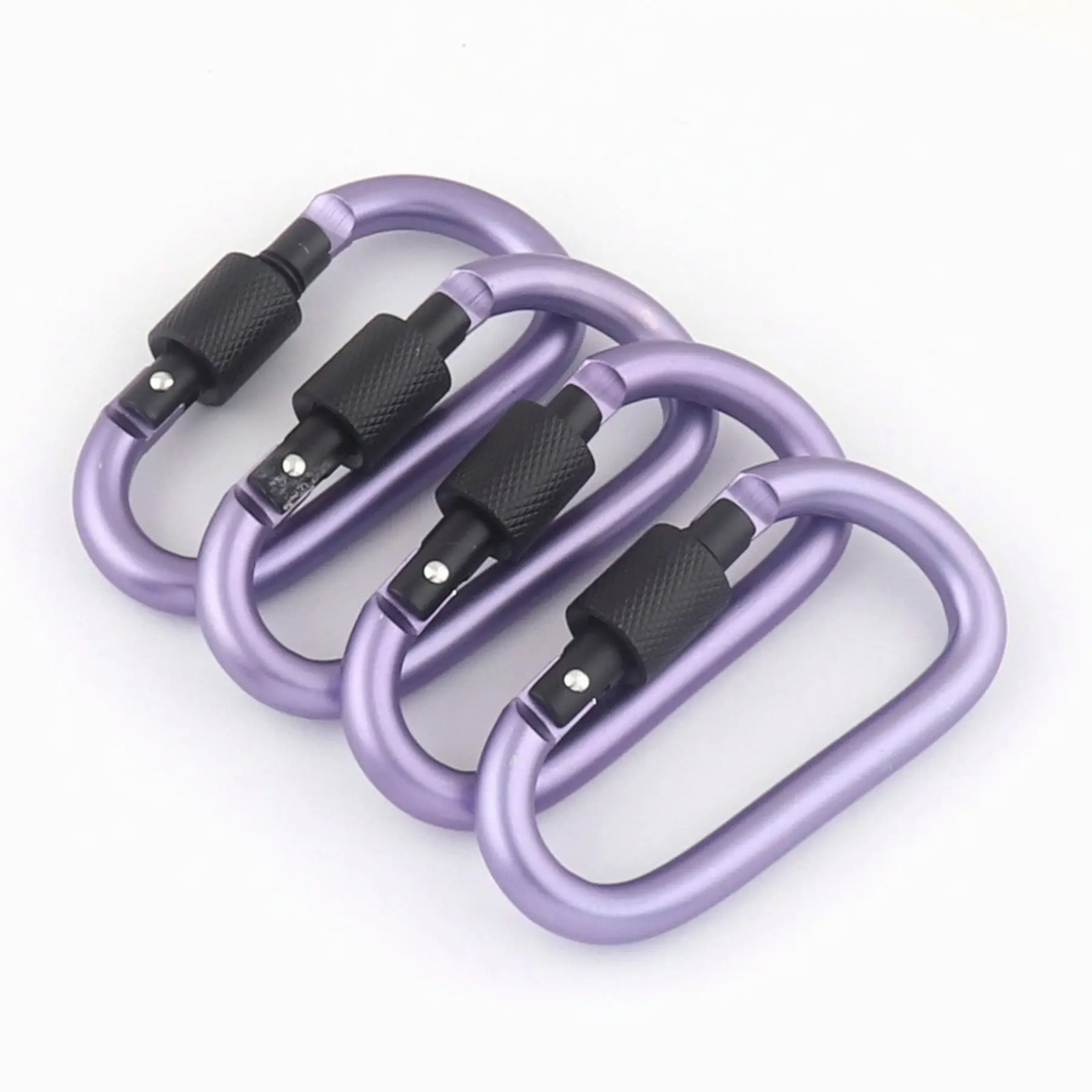 

Purple Carabiner Camp Snap Hook Clip Keychain Hook Clasp Spring D Ring Push Gate Clip for Backpack Clip Lanyard 4pcs
