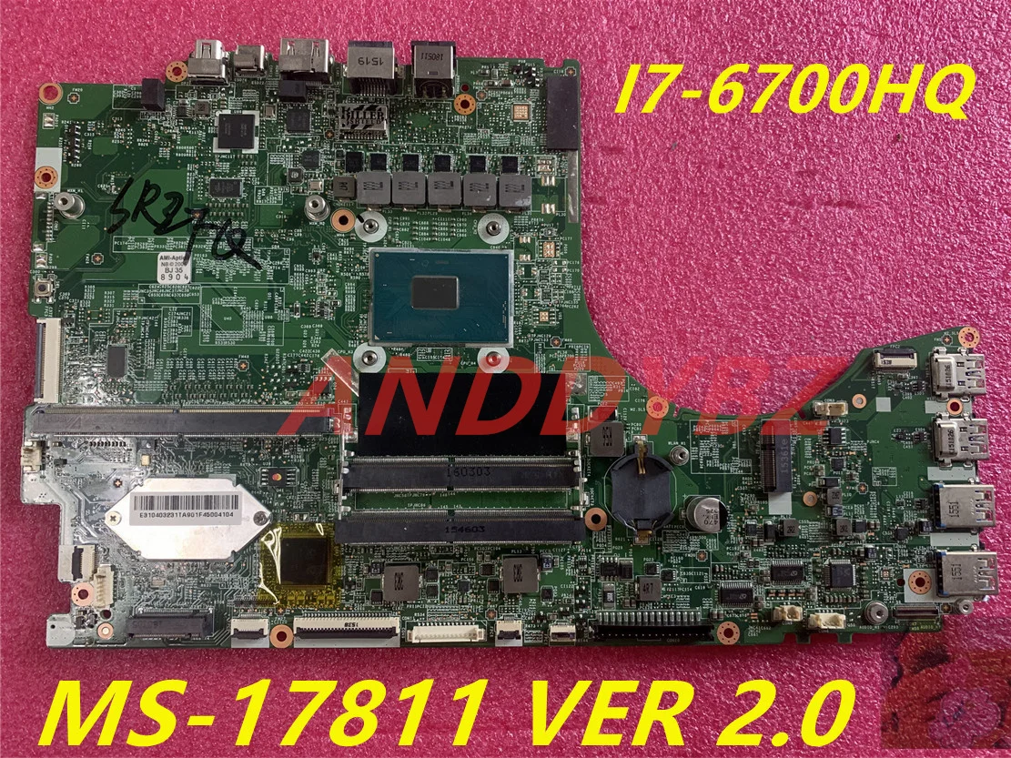 MS-17821 VER 2 0 для MSI GT72S 6QF MS-1782 notebook CPU системная плата i7-6700hq DDR4 100% рабочий тест |