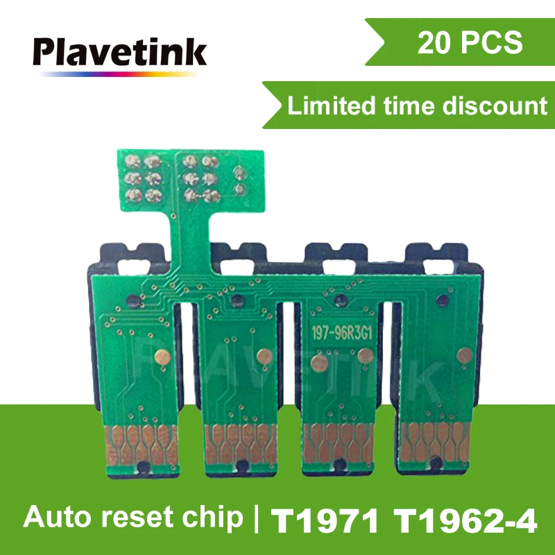 

Plavetink 20PCS CISS Reset Combo Chip For Epson T1971 T1962 T1963 T1964 XP201 XP211 XP204 XP401 XP411 XP214 XP101 WF-2532
