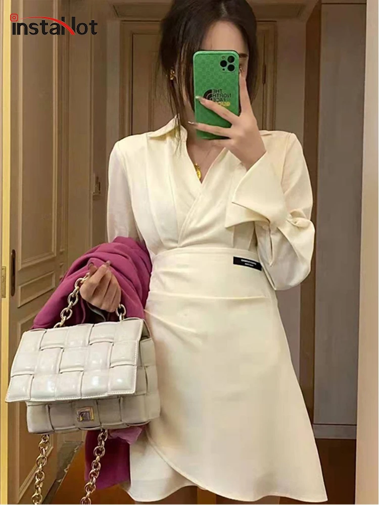 InstaHot Sexy V Neck Mini Dress V Neck Fold Long Sleeve Spring Elegant Fashion Streetwear Office Lady Wedding Female Clothing
InstaHot Sexy V Neck Mini Dress V Neck Fold Long Sleeve Spring Elegant Fashion Streetwear Office Lady Wedding Female Clothing