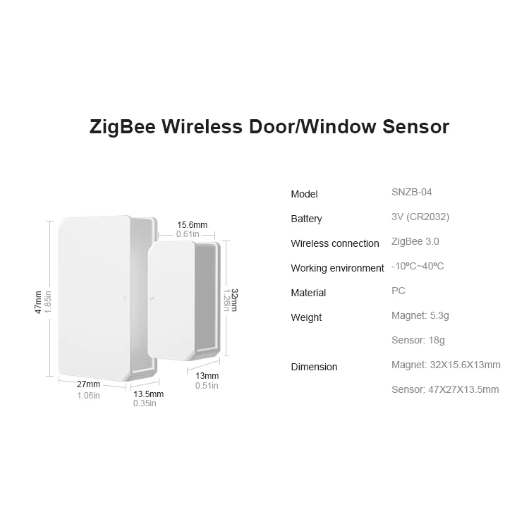 Датчик сигнализации для окон и дверей SONOFF SNZB-04 Zigbee 1-50 шт. eWelink Smart Security ZBBridge