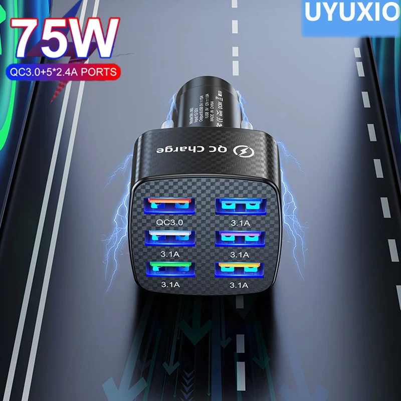 Новейшее автомобильное зарядное устройство Usb с 6 портами для прикуривателя адаптер 75 Вт Быстрое Автомобильное зарядное устройство для Xiaomi ...
Новейшее автомобильное зарядное устройство Usb с 6 портами для прикуривателя адаптер 75 Вт Быстрое Автомобильное зарядное устройство для Xiaomi ...