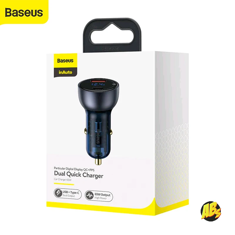 Baseus автомобильный зарядный адаптер CCKX-C0G USB A + Type C QC 4.0 3.0 PD 65Вт 5А быстрая зарядка