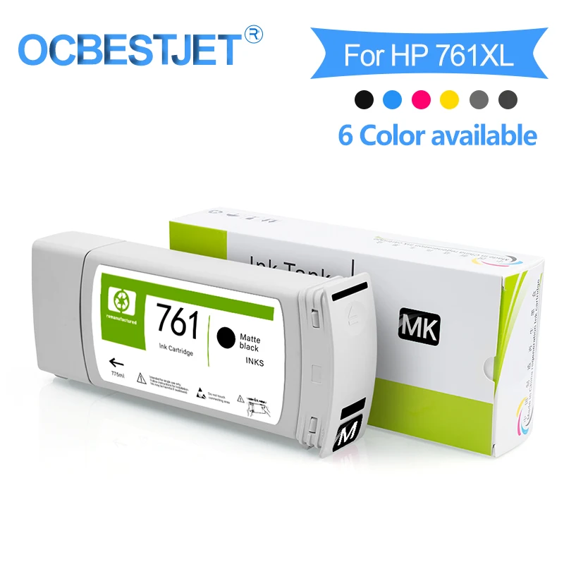 OCBESTJET совместимый чернильный картридж с пигментными чернилами для HP 761 для принтера HP DesignJet T7100 T7200 (6 цветов на выбор)
OCBESTJET совместимый чернильный картридж с пигментными чернилами для HP 761 для принтера HP DesignJet T7100 T7200 (6 цветов на выбор)