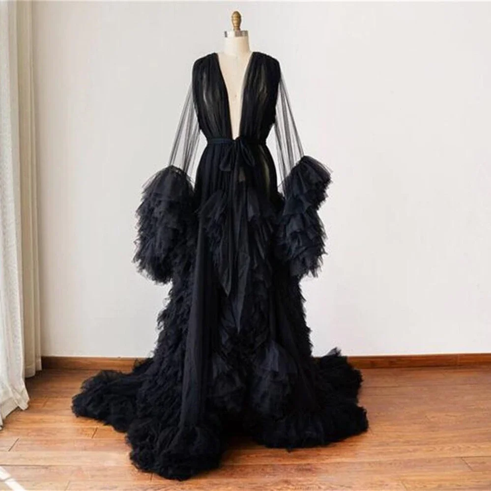Unique Ruffled Tulle RobePROM DRESS Women Dress See Through for Photo Shoot Prom Gown Robes Custom Made
Unique Ruffled Tulle RobePROM DRESS Women Dress See Through for Photo Shoot Prom Gown Robes Custom Made