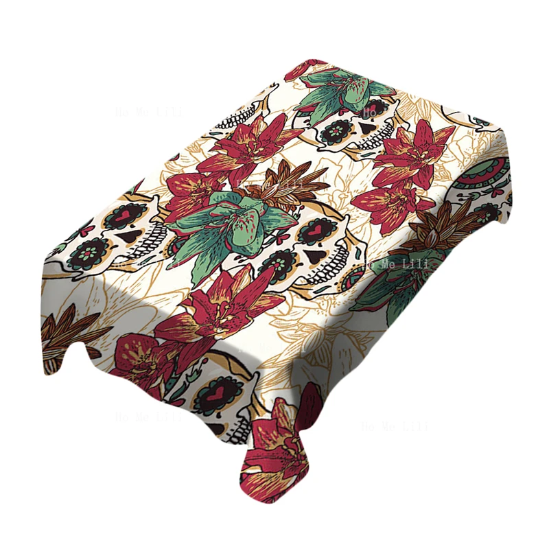 Бесшовная традиционная тропическая скатерть День мертвых мексиканских сахарных черепов и роз этнические цветы от Ho Me Lili
Бесшовная традиционная тропическая скатерть День мертвых мексиканских сахарных черепов и роз этнические цветы от Ho Me Lili