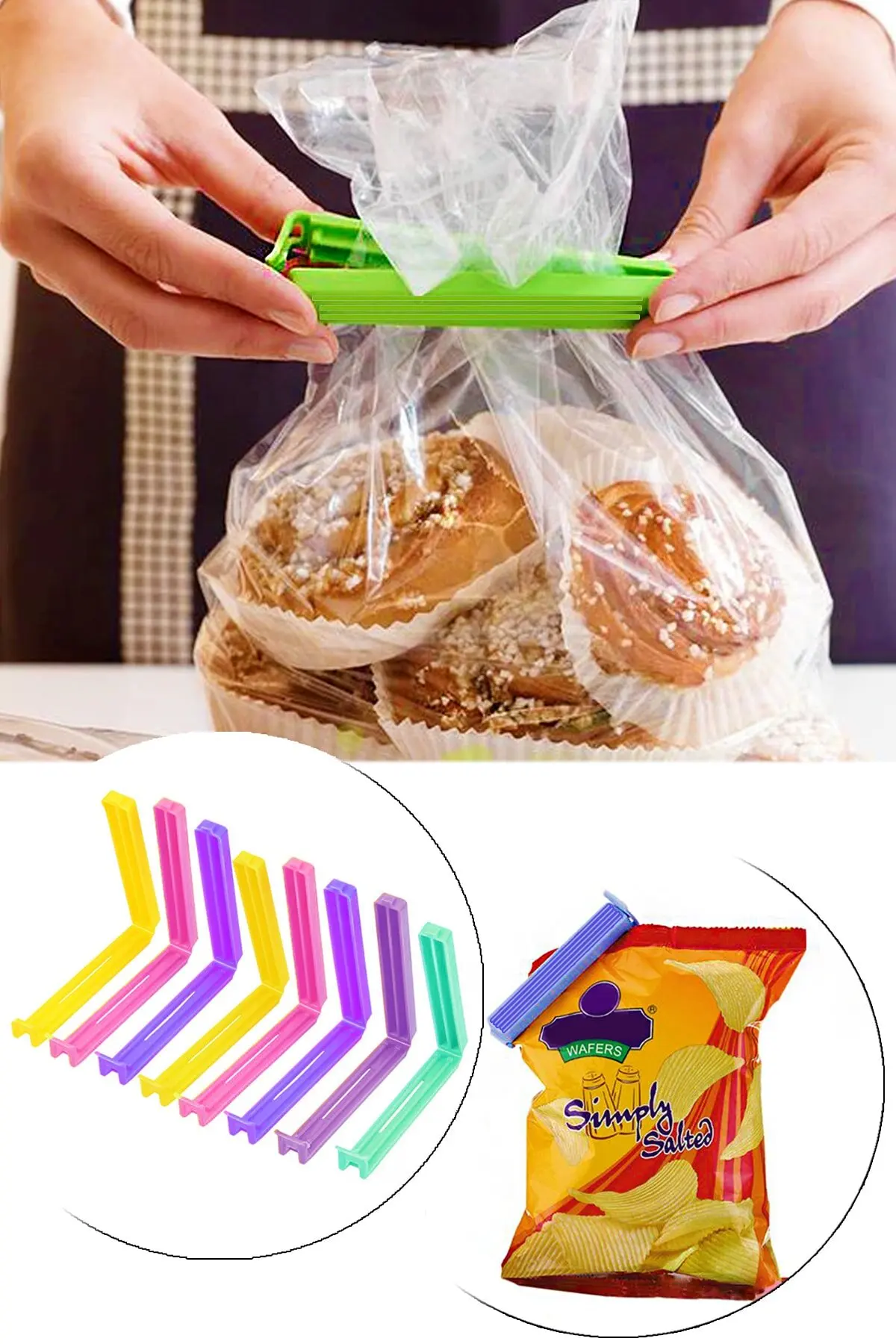 8 Pieces Bag Sealer Clips Packaging And Closing Tool For Artight Potective Freshness Colored Concealer Kitchen
8 Pieces Bag Sealer Clips Packaging And Closing Tool For Artight Potective Freshness Colored Concealer Kitchen