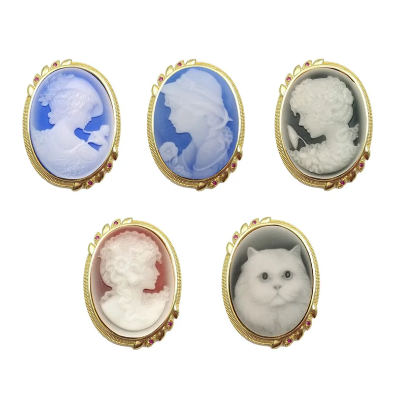 Elegant Agates Cameo Pendant Ladies' Beautiful Latest Gemstone Jewelry Vintage Beauty Lady Brooches Pin For Women
Elegant Agates Cameo Pendant Ladies' Beautiful Latest Gemstone Jewelry Vintage Beauty Lady Brooches Pin For Women