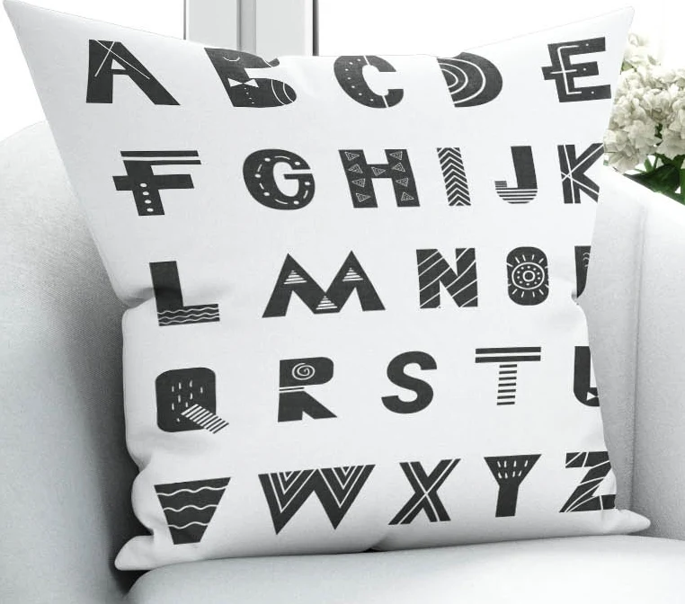 Else Black White Alphabet Letters Educational 3D Print Microfiber Throw Pillow Case Cushion Covers Square Hidden Zipper 45x45cm
Else Black White Alphabet Letters Educational 3D Print Microfiber Throw Pillow Case Cushion Covers Square Hidden Zipper 45x45cm