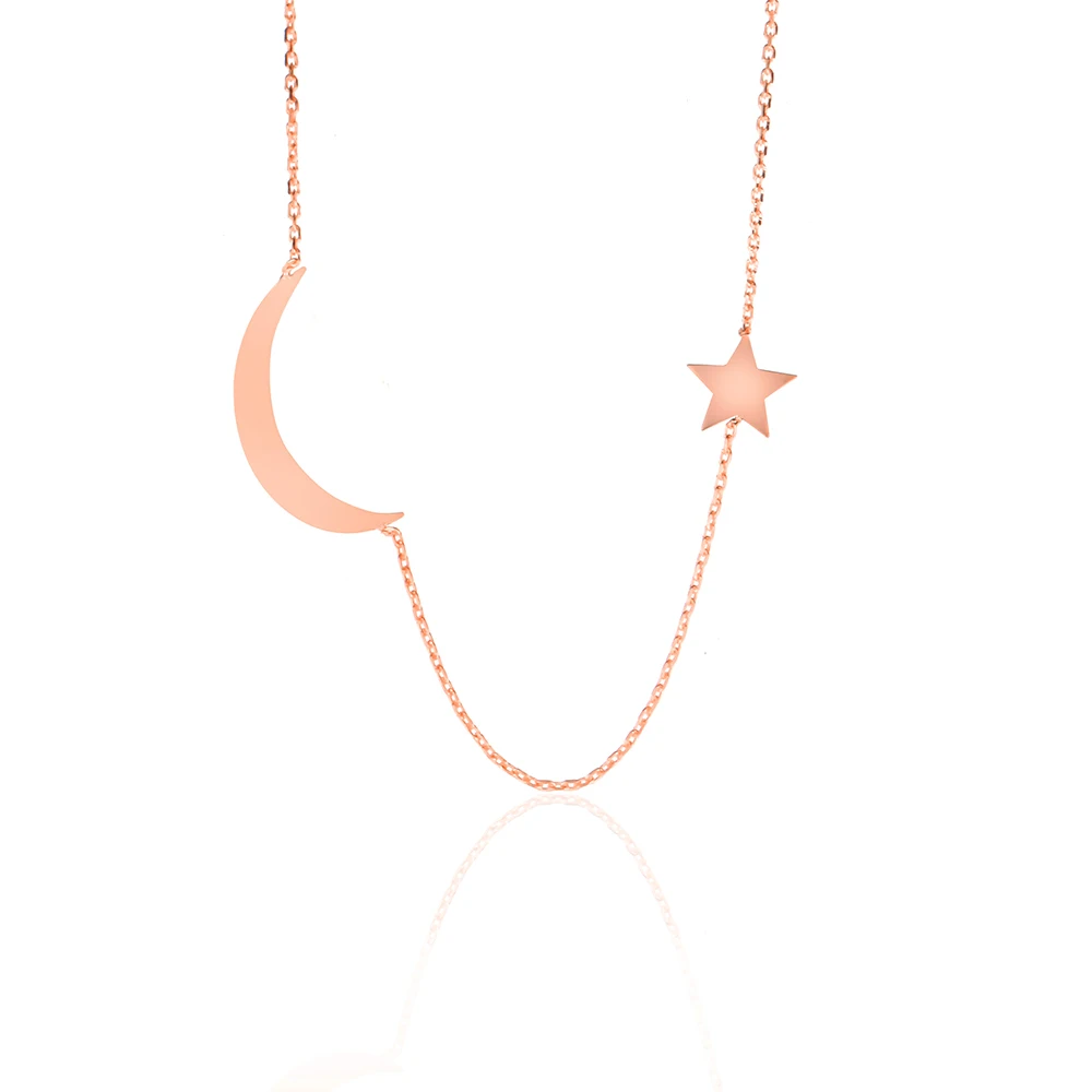 Good Looking Moon and Star Rose Gold Plated Women's 925 Sterling Silver Jewelry necklace
Good Looking Moon and Star Rose Gold Plated Women's 925 Sterling Silver Jewelry necklace