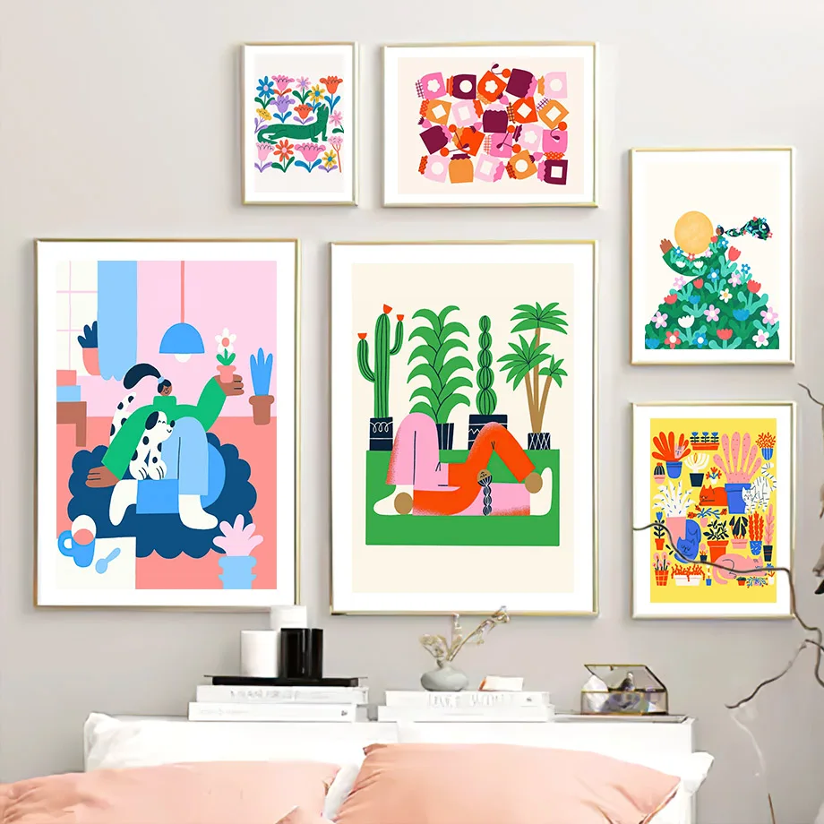 Abstract Cartoon Colorful Girl Sunflower Flower Cactus Wall Art Canvas Painting Nordic Poster Prints Pictures Living Room Decor
Abstract Cartoon Colorful Girl Sunflower Flower Cactus Wall Art Canvas Painting Nordic Poster Prints Pictures Living Room Decor
