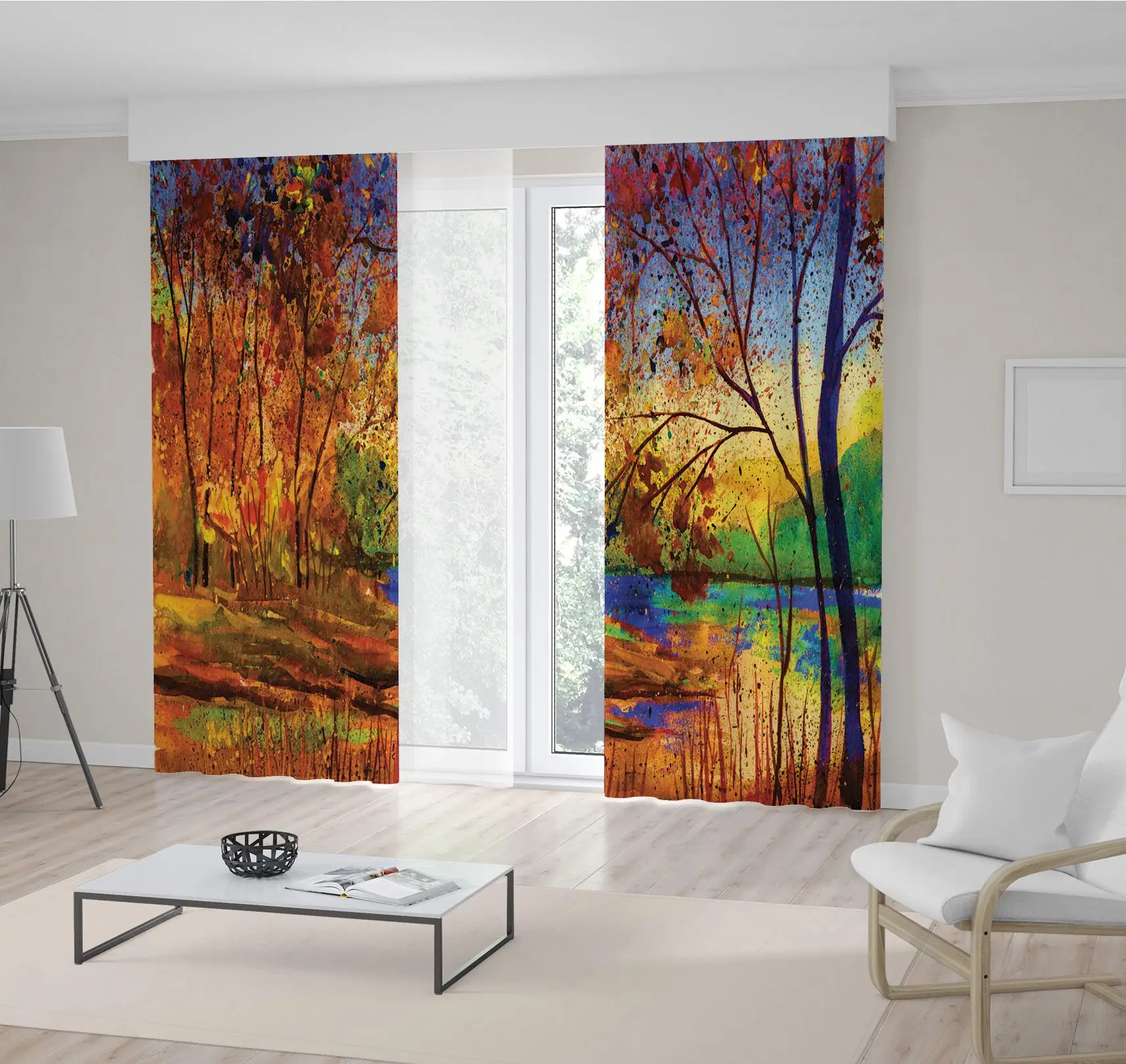 Curtain Lakeside Golden Trees Leaves Blue Sky Colorful Autumn Day Landscape Painting in Brown Green Artistic Home Decor
Curtain Lakeside Golden Trees Leaves Blue Sky Colorful Autumn Day Landscape Painting in Brown Green Artistic Home Decor