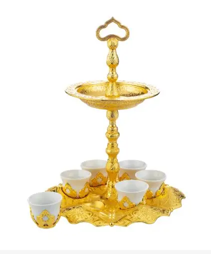 

Турецкий кофейный сервиз, золотой узор, на 6 персон, 13 предметов, декоративный набор Замзам, презентации