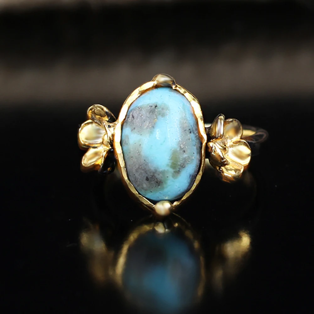 Turqoiuse Flower ring, Woman Turquoise 925 Silver 18k gold plated Handmade Flower Ring
Turqoiuse Flower ring, Woman Turquoise 925 Silver 18k gold plated Handmade Flower Ring