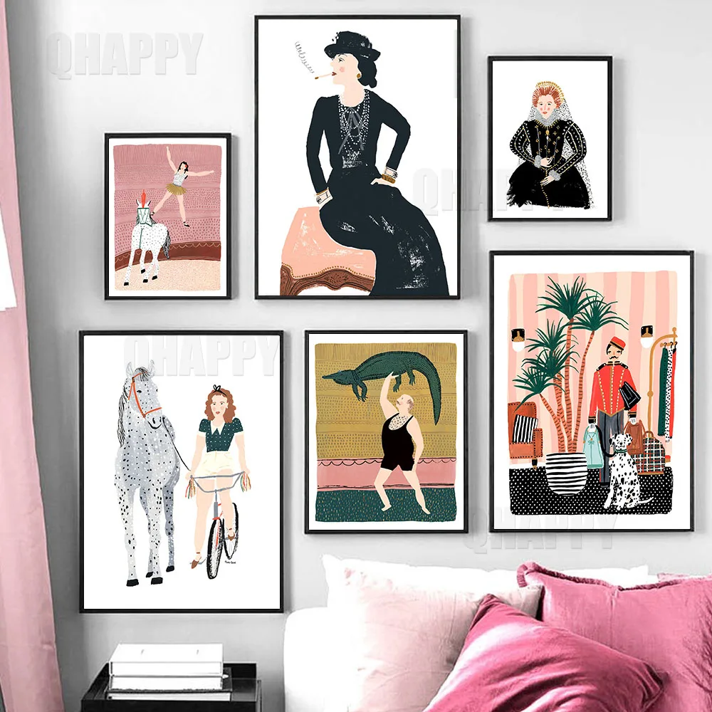 Dancer And Queen Victoria Modern Art Prints Circus Lady And Alligator Man Wall Art Home Decor Canvas Painting Living Room Poster
Dancer And Queen Victoria Modern Art Prints Circus Lady And Alligator Man Wall Art Home Decor Canvas Painting Living Room Poster