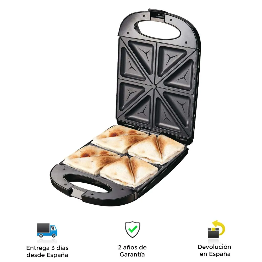 Sandwichera 4 ломтика 1200 Вт быстрый калибр антипригарный лоток светильник | Бытовая