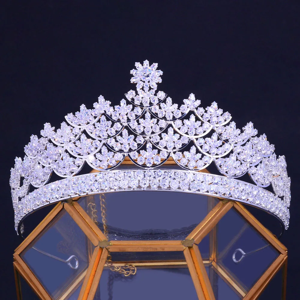 

Роскошная Высококачественная циркониевая корона, аксессуары для волос, свадебные украшения, свадебная корона в стиле барокко, тиары, повяз...