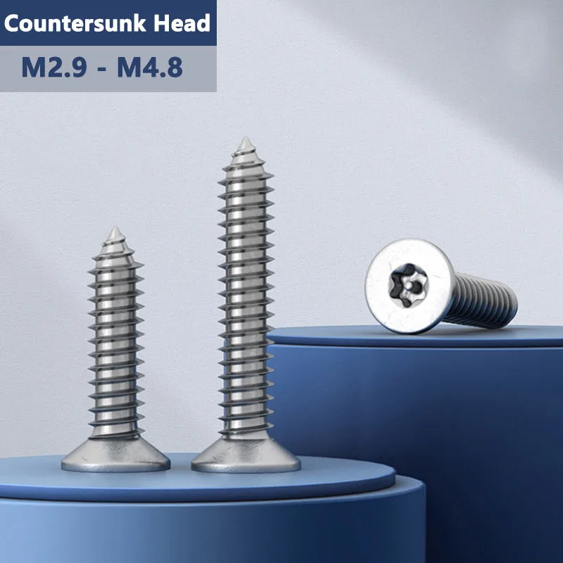 M2.9M3.5M3.9M4.8 304 Stainless Steel Six Lobe Torx Countersunk Head Screw With Pin Security Self-tapping Screw Wood Screw
M2.9M3.5M3.9M4.8 304 Stainless Steel Six Lobe Torx Countersunk Head Screw With Pin Security Self-tapping Screw Wood Screw