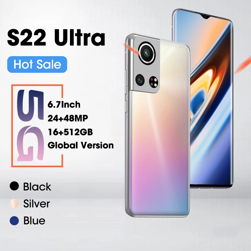 S22 Ultra Global Version Smartphones 16GB 512GB Full Screen Mobile Phones 6.7Inch HD Cellphones 24+48MP Camera 6000mAh Android10
S22 Ultra Global Version Smartphones 16GB 512GB Full Screen Mobile Phones 6.7Inch HD Cellphones 24+48MP Camera 6000mAh Android10