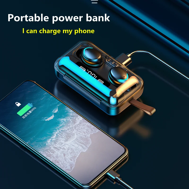 TWS Bluetooth 5.0 Earphones 2200mAh Charging Box Wireless Headphone Stereo Sports Waterproof Earhook Headsets With Microphone
TWS Bluetooth 5.0 Earphones 2200mAh Charging Box Wireless Headphone Stereo Sports Waterproof Earhook Headsets With Microphone