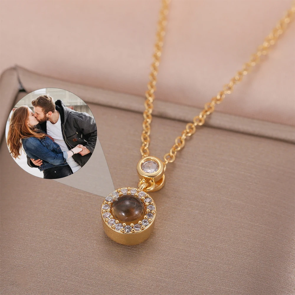 

Photo Necklace Projection Necklaces Picture Pendant Personalized Gift Mother's Day Gift Custom Jewelry Memorial Gift Photo Locke