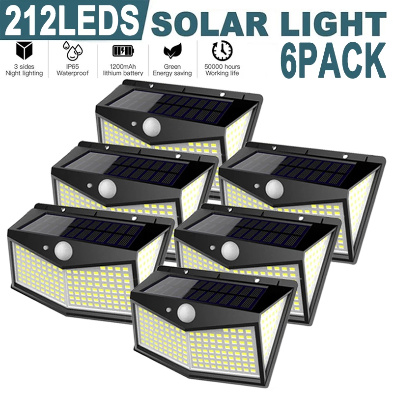 Outdoor LED Motion Sensor Light 212LED Waterproof Solar Power Garden Wall Light 3 Modes For Balcony Street Yard Porch
Outdoor LED Motion Sensor Light 212LED Waterproof Solar Power Garden Wall Light 3 Modes For Balcony Street Yard Porch