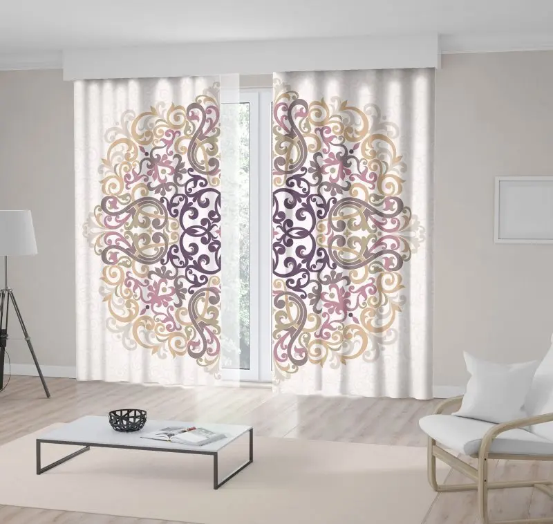 Curtain Mandala Artwork Vintage Moroccan Style Ornament Traditional Decorating Pattern Purple Gold Gray 
Curtain Mandala Artwork Vintage Moroccan Style Ornament Traditional Decorating Pattern Purple Gold Gray
