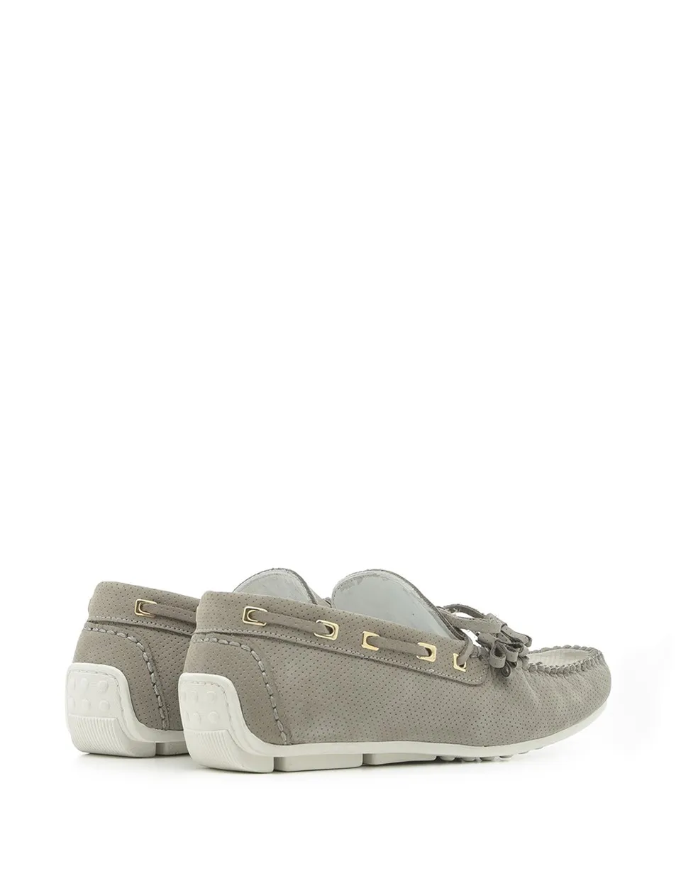 ILVi-Genuine Leather Handmade Alicia Men's Moccasin Grey Nubuck Men Shoes