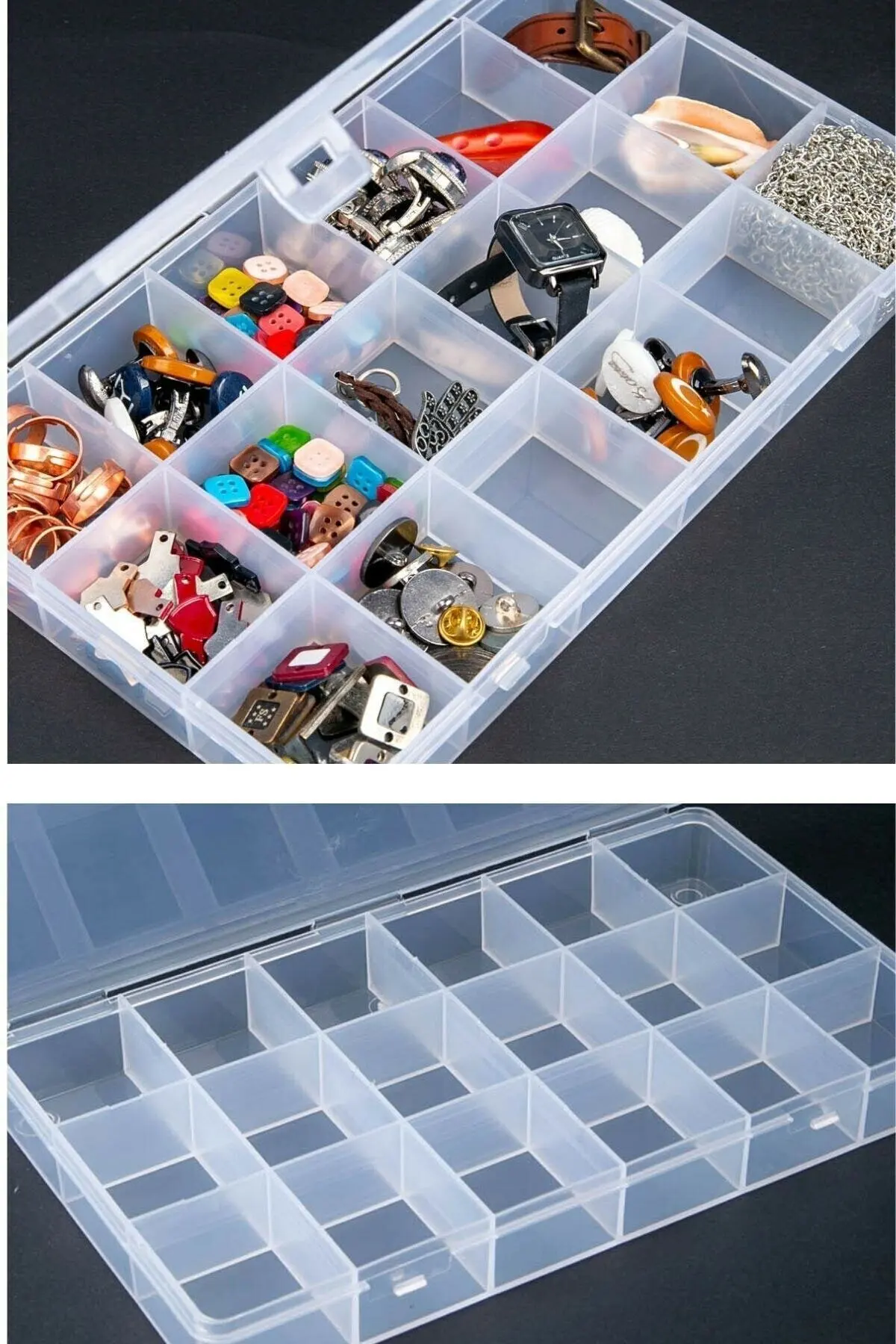 Makeup Organizer Jewelry Box 15/18/36 Slots Plastic Storage Compartment Adjustable Container Ring Earring Box Rectangle Box
Makeup Organizer Jewelry Box 15/18/36 Slots Plastic Storage Compartment Adjustable Container Ring Earring Box Rectangle Box