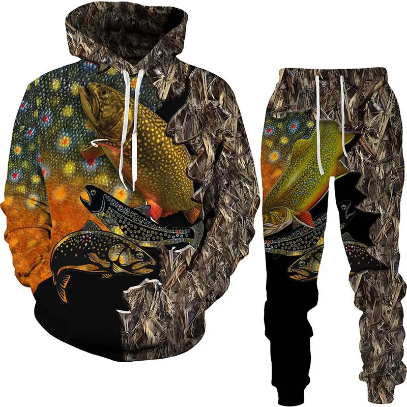 Four Seasons Simple Casual 3D Fish Print Hooded Sweater and Trousers Two-piece Suit
Four Seasons Simple Casual 3D Fish Print Hooded Sweater and Trousers Two-piece Suit