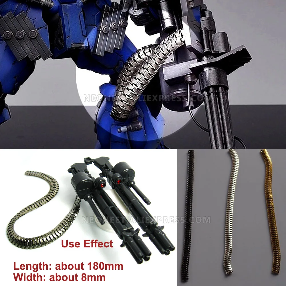 For MG RE 1/100 Weapon Metal Detail Part Metallic Ammo Belts Bullet Chain Model Kit Gatling Machine Gun Belt Bullet Chain
For MG RE 1/100 Weapon Metal Detail Part Metallic Ammo Belts Bullet Chain Model Kit Gatling Machine Gun Belt Bullet Chain