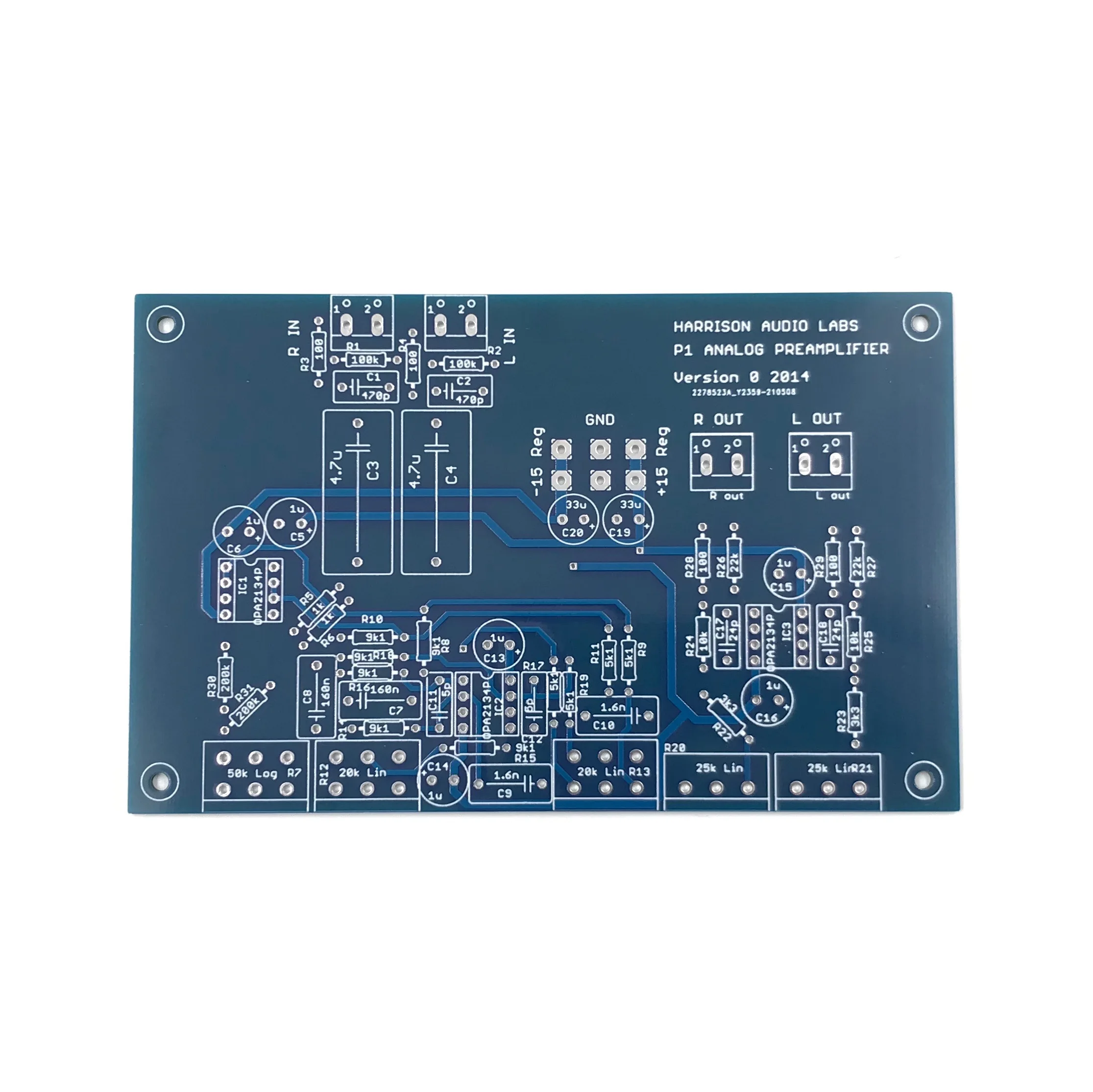 Analog Preamplifier Circuit Board PCB P1 Harrison Audio Labs Sound Preamp Amp Amplifer System DIY
Analog Preamplifier Circuit Board PCB P1 Harrison Audio Labs Sound Preamp Amp Amplifer System DIY