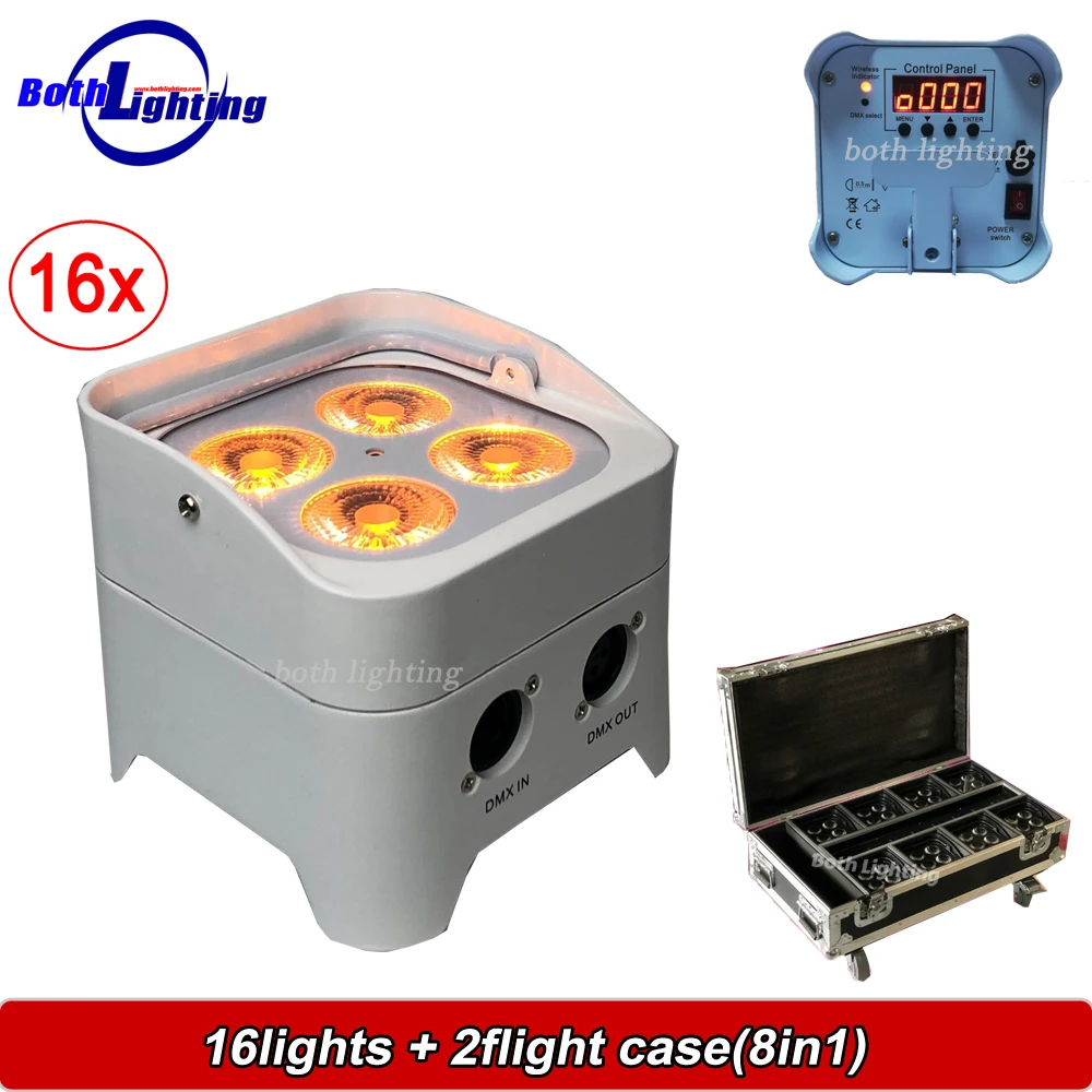 16pcs with case 4*18w RGBWA UV 6IN1 LED Uplight Battery Par Light Wireless DMX Remote Dj Uplighting For Party Wedding decoration
16pcs with case 4*18w RGBWA UV 6IN1 LED Uplight Battery Par Light Wireless DMX Remote Dj Uplighting For Party Wedding decoration