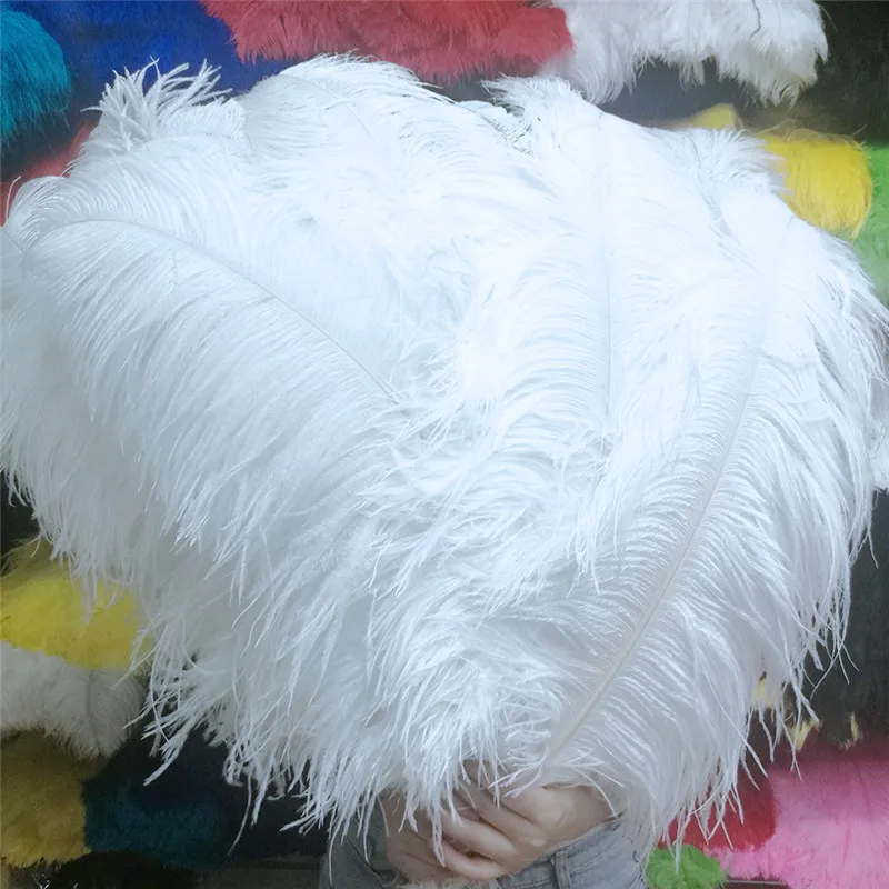 

Wholesale 10pcs/lot White Ostrich Feathers 15-75cm For Crafts Wedding Party Carnival Decoration Plume Samba Dancer Centerpiece