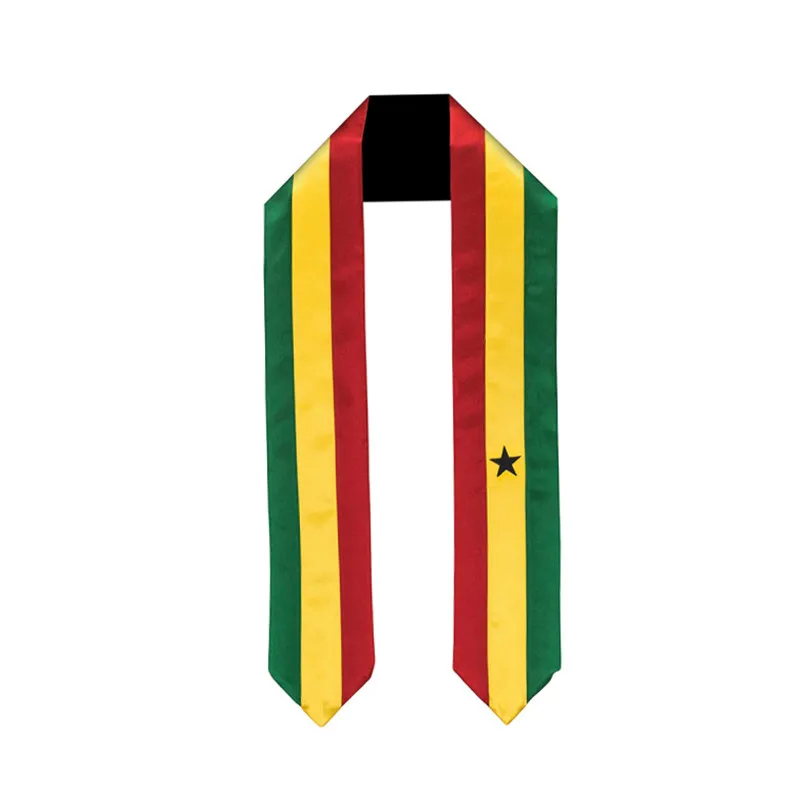 Пояс с флагом Ганы на выпускной, Высококачественная атласная ткань, унисекс, студенческий палантин на выпускной 
Пояс с флагом Ганы на выпускной, Высококачественная атласная ткань, унисекс, студенческий палантин на выпускной